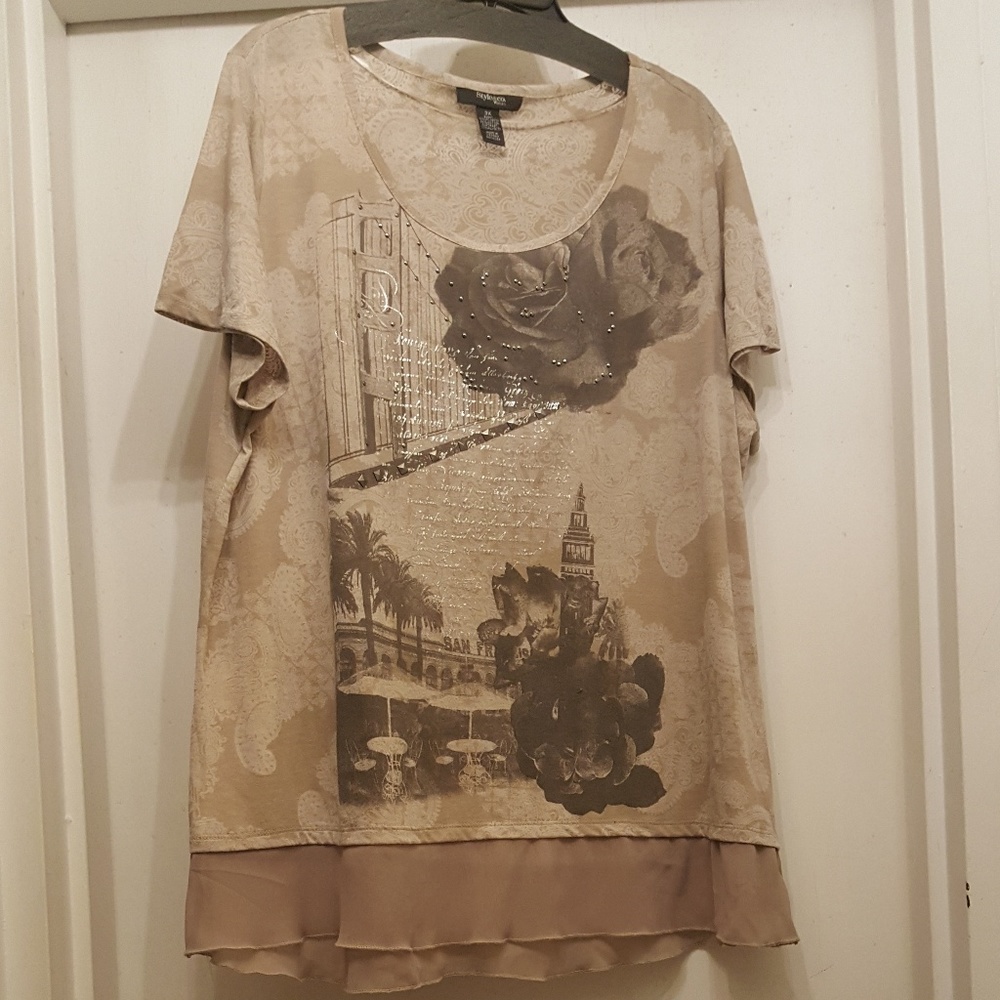 Style & Co. Woman 3X Top w/ Chiffon Ruffle